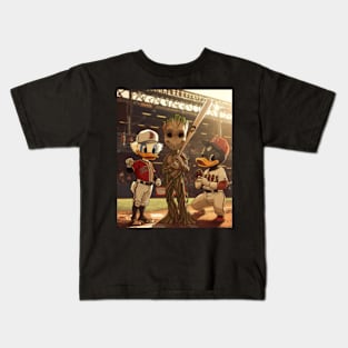 Groot Vs Atlanta Braves Treetop Triumphs Kids T-Shirt